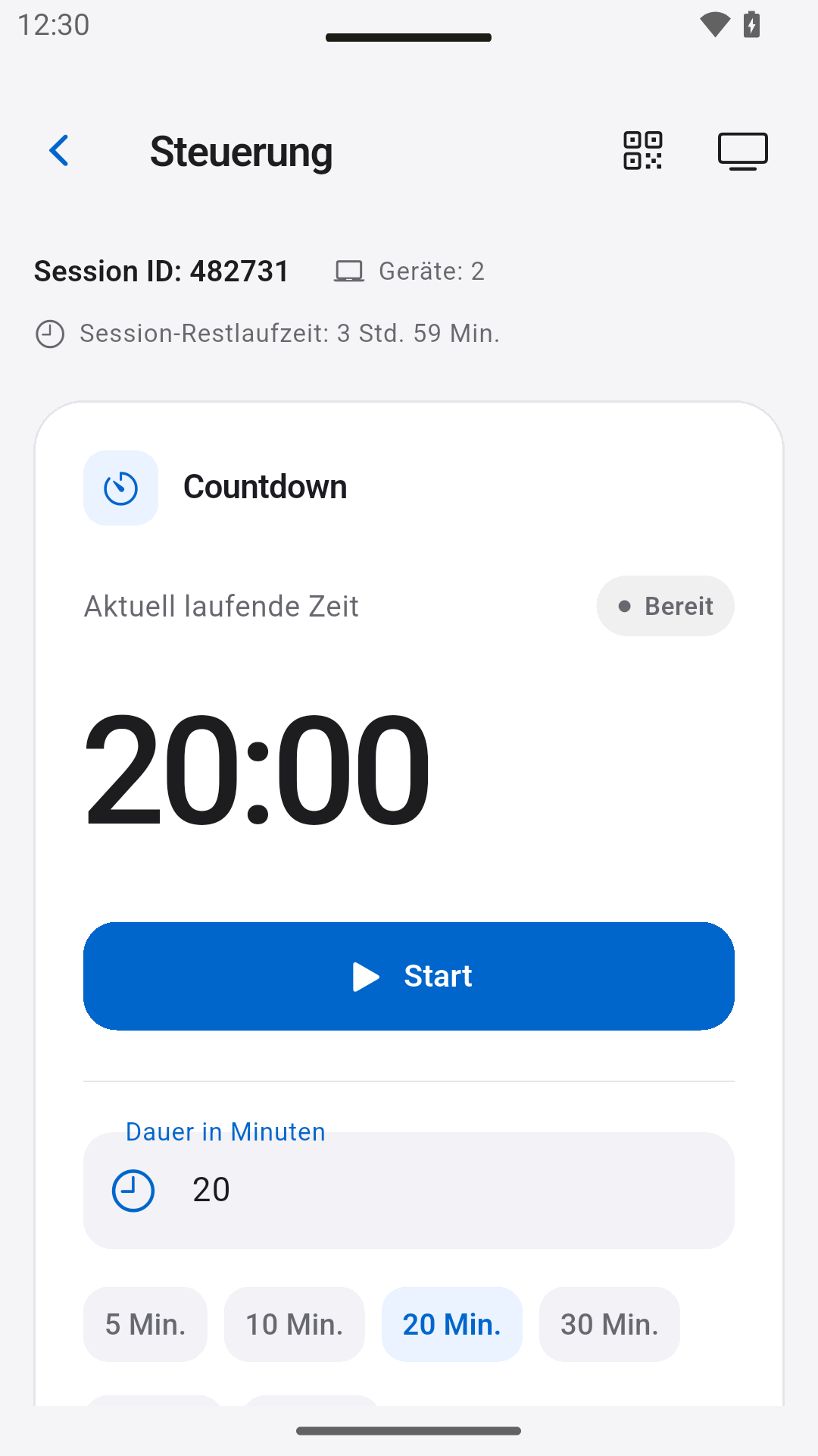 Countdown steuern — StageScreen