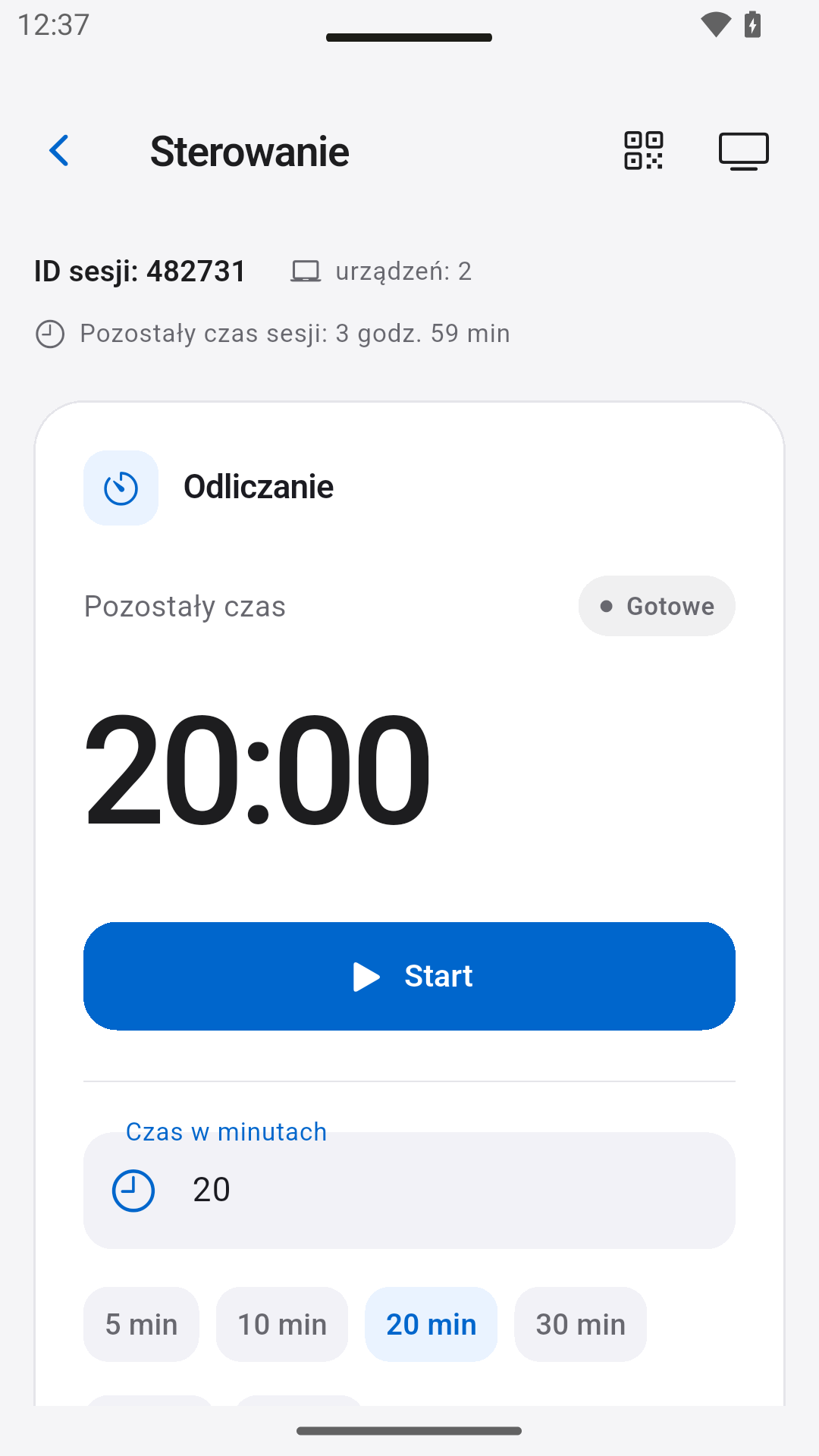 Steruj odliczaniem — StageScreen